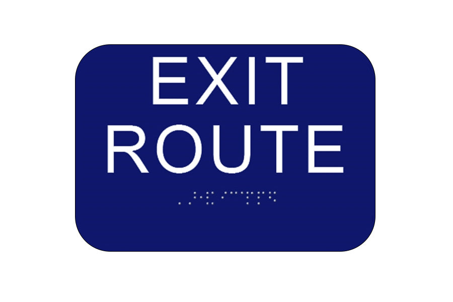 Cal-Royal Exit Route ADA Restroom Sign with Braille