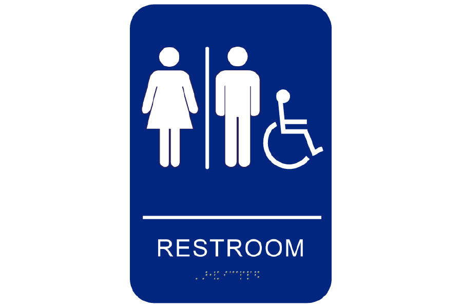 Cal-Royal Unisex and Handicap Restroom Sign with Braille