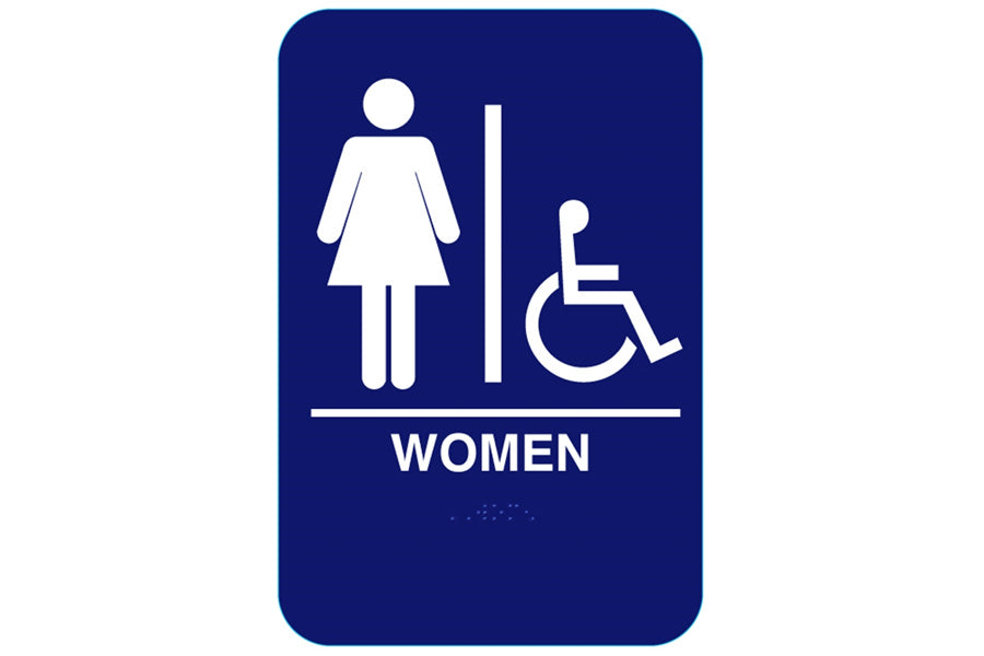 Cal-Royal Women and Handicap ADA Restroom Sign with Braille