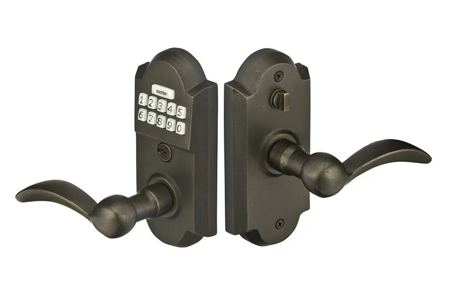 Emtek EMTOUCH™ Sandast Bronze Keypad Electronic Leverset