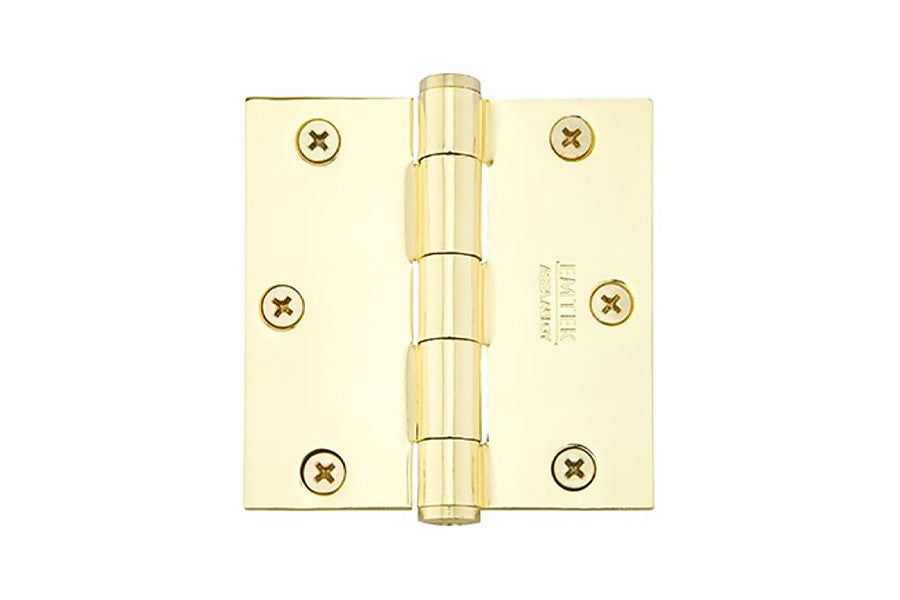 Emtek 3.5" x 3.5" Heavy Duty Plain Bearing Hinge, Solid Brass [x2 per Box]