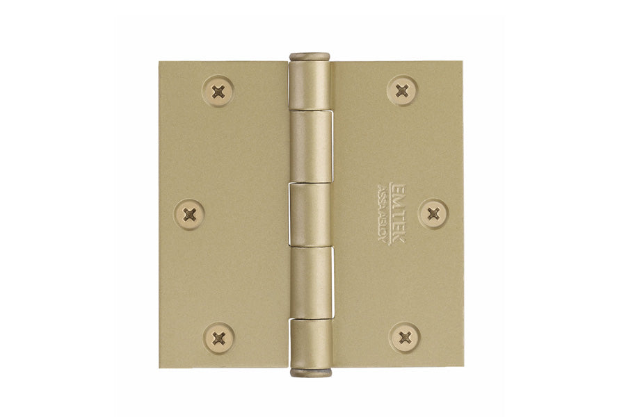 Emtek 3.5" x 3.5" Residential Duty Plain Bearing Square Hinge, Solid Brass [x2 per Box]