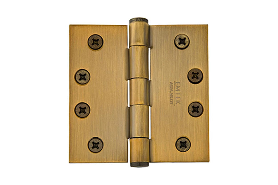 Emtek 4" x 4" Heavy Duty Plain Bearing Hinge, Solid Brass [x2 per Box]