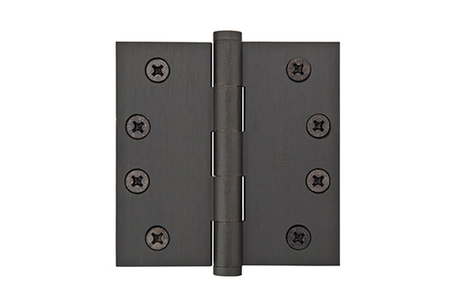 Emtek 4" x 4" Residential Duty Plain Bearing Square Hinge, Solid Brass [x2 per Box]