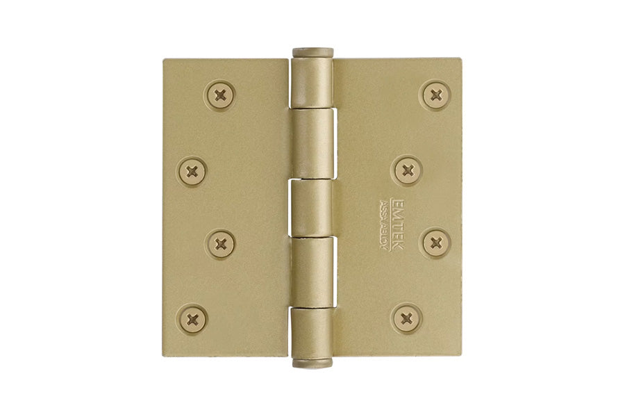 Emtek 4" x 4" Residential Duty Plain Bearing Square Hinge, Steel [x2 per Box]