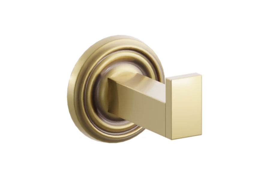 Emtek Modern Rectangular Brass Single Hook with Rosette