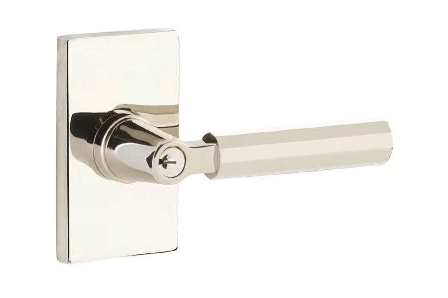 Emtek Select Key in L-Square Stem with Faceted Lever