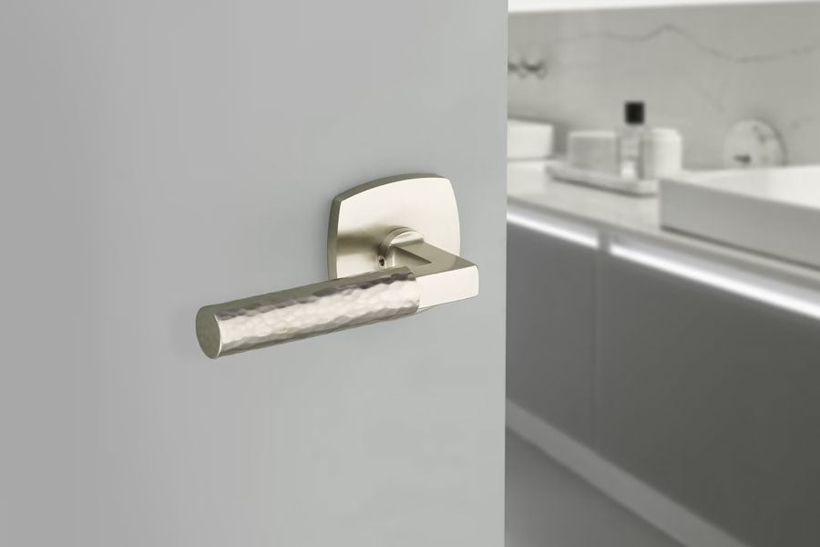 Emtek Select Key in L-Square Stem with Hammered Lever