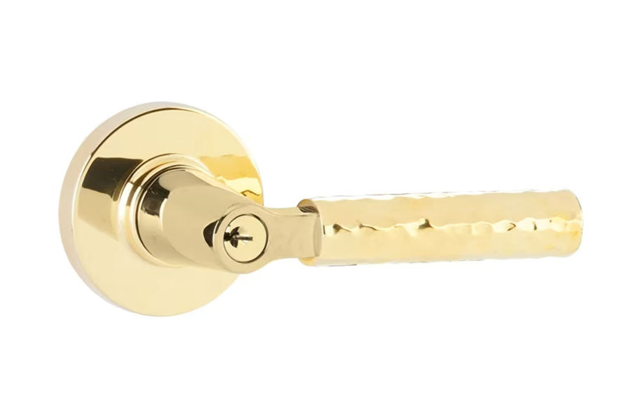 Emtek Select Key in L-Square Stem with Hammered Lever