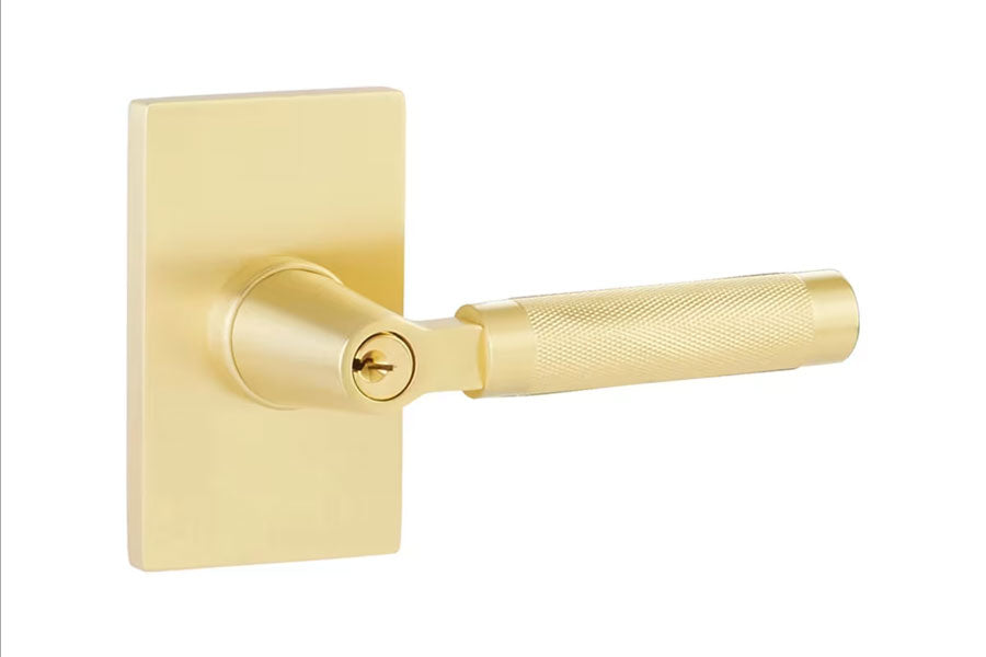 Emtek Select Key in L-Square Stem with Knurled Lever