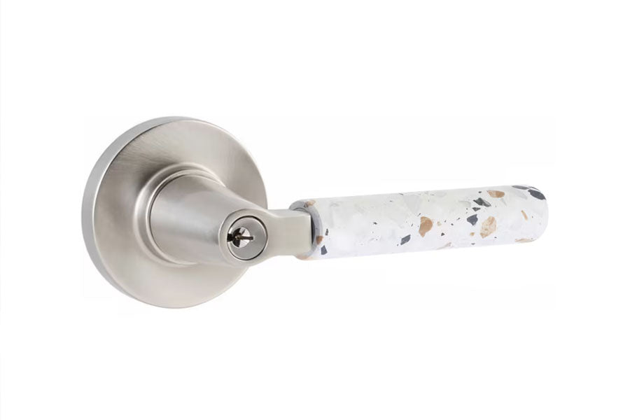 Emtek Select Key in L-Square Stem with Light Terrazzo