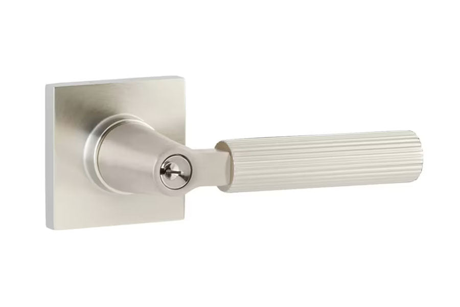 Emtek Select Key in L-Square Stem with Straight Knurled Lever