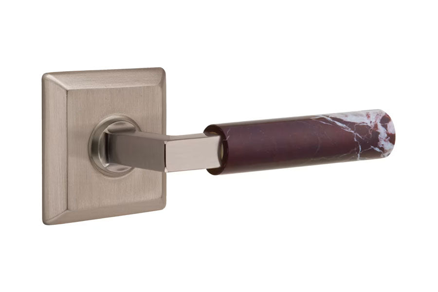 Emtek Select Rosso Levanto Marble Lever