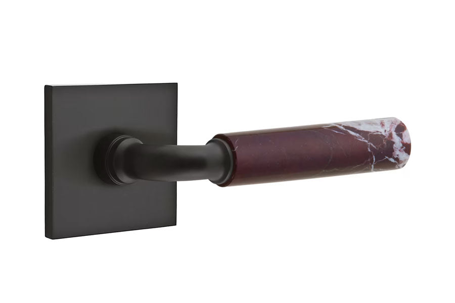 Emtek Select Rosso Levanto Marble Lever