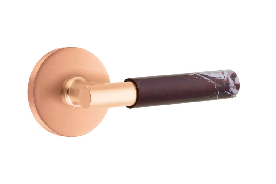 Emtek Select Rosso Levanto Marble Lever