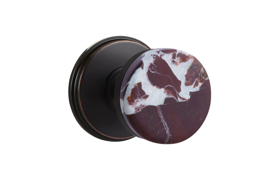 Emtek Conical Rosso Levanto Marble Knob