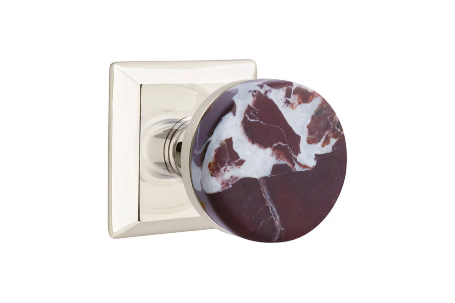 Emtek Conical Rosso Levanto Marble Knob