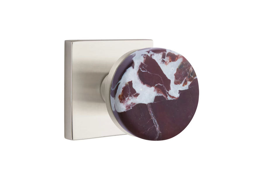 Emtek Conical Rosso Levanto Marble Knob