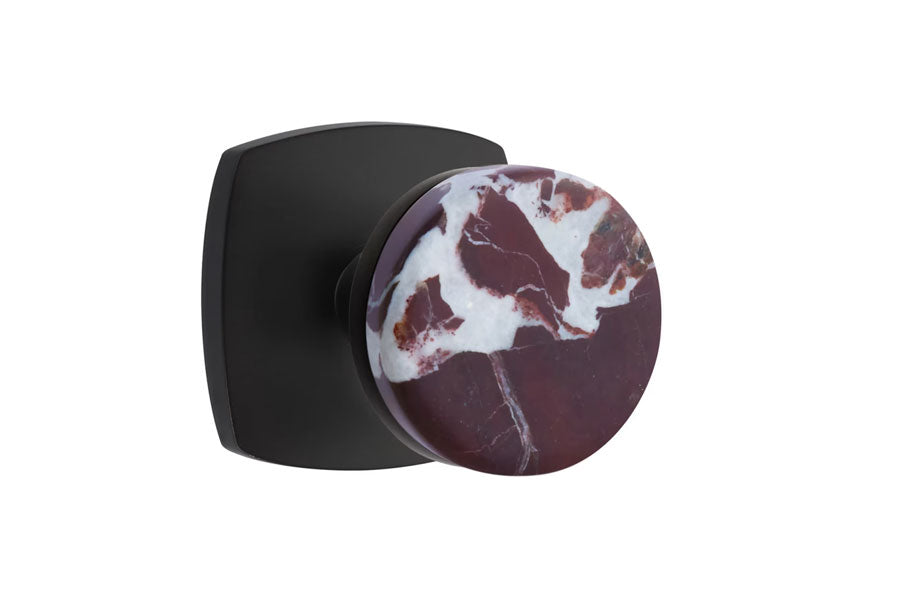 Emtek Conical Rosso Levanto Marble Knob