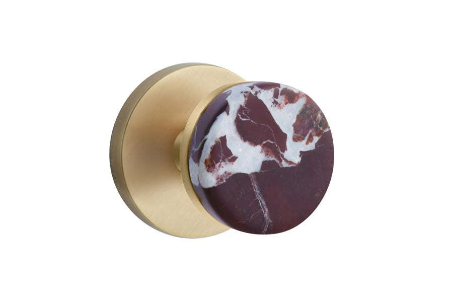 Emtek Conical Rosso Levanto Marble Knob