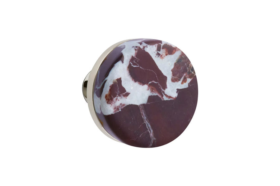 Emtek Conical Rosso Levanto Marble Knob