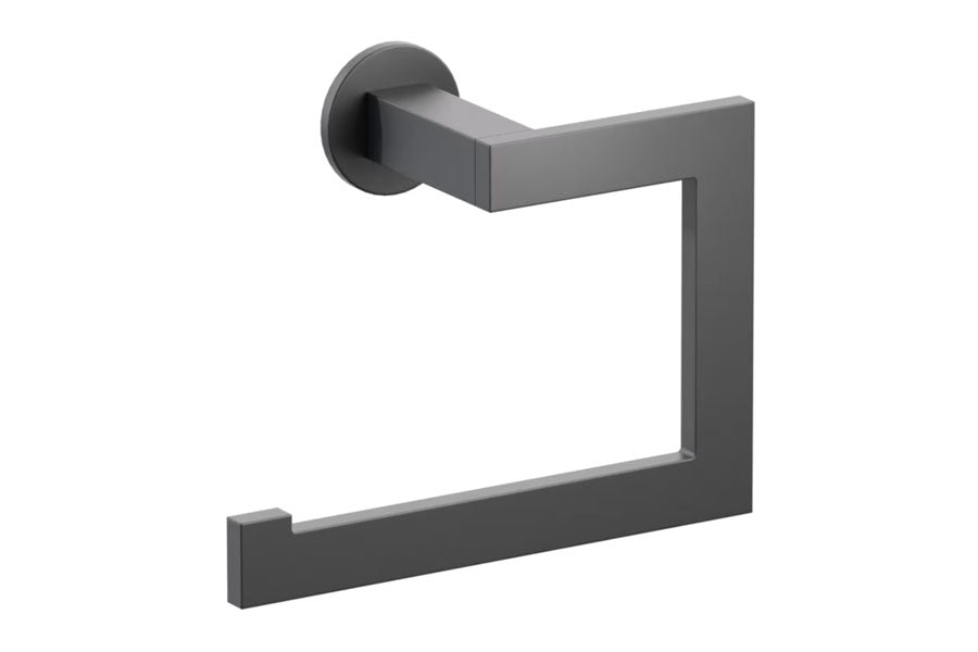 Emtek Modern Rectangular Brass Towel Ring