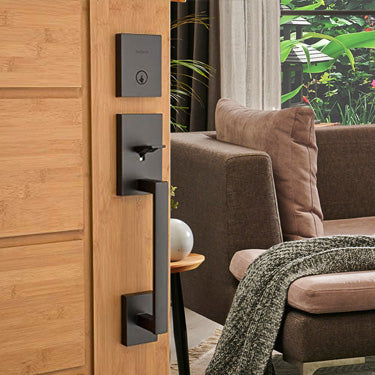 Modern Interior Door Levers With Secure Lock, Room Wood Door Knobs