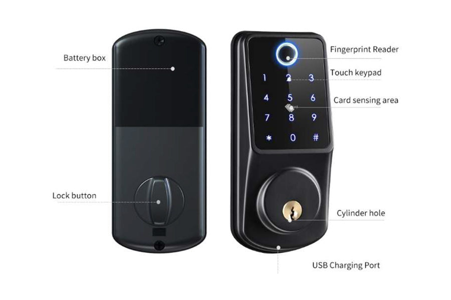 LUX A220 Bluetooth Smart Lock Automatic Deadbolt Hardware (Rechargeable Battery)