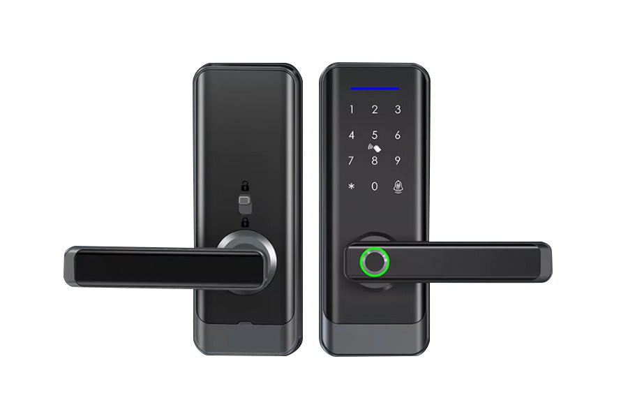 LUX A233 Lever Handle Bluetooth Smart Lock Automatic Deadbolt Hardware (Rechargeable Battery)