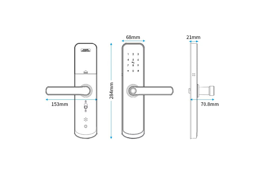 LUX A260 Lever Handle Bluetooth Smart Lock Automatic Deadbolt Hardware (Rechargeable Battery)
