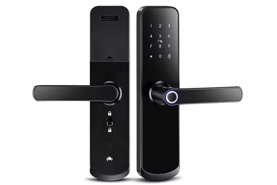 LUX A260 Lever Handle Bluetooth Smart Lock Automatic Deadbolt Hardware (Rechargeable Battery)