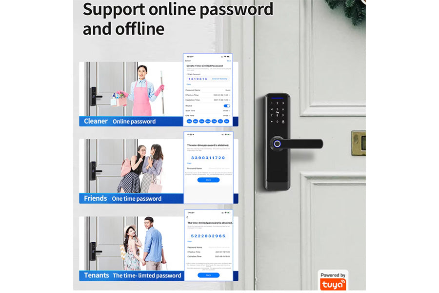 LUX A270 Lever Handle Bluetooth Smart Lock Automatic Deadbolt Hardware (Rechargeable Battery)