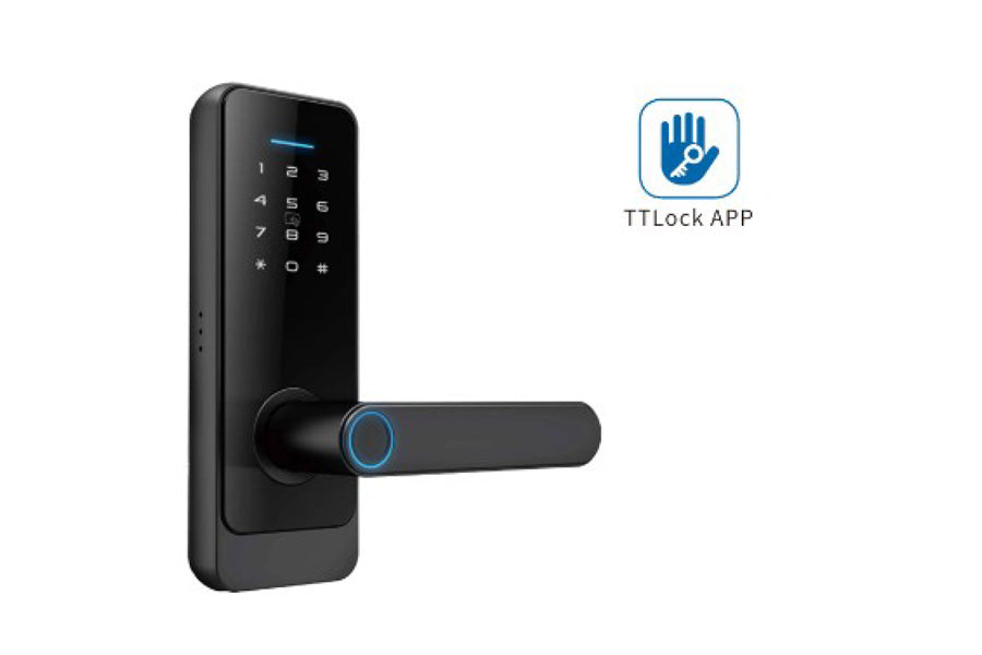 LUX C89 Lever Handle Bluetooth Smart Lock Automatic Deadbolt Hardware (Rechargeable Battery)