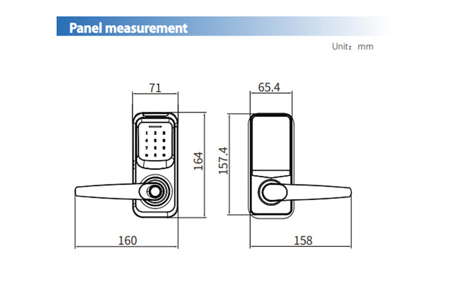 LUX C90 Lever Handle Bluetooth Smart Lock Automatic Deadbolt Hardware (Rechargeable Battery)