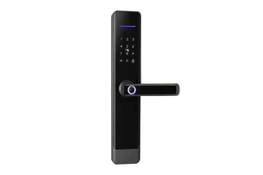 LUX E908 Lever Handle Bluetooth Smart Lock Automatic Deadbolt Hardware (Rechargeable Battery)