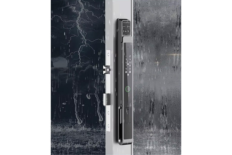 LUX FDS Lever Handle Bluetooth Smart Lock Automatic Deadbolt Hardware (Rechargeable Battery)