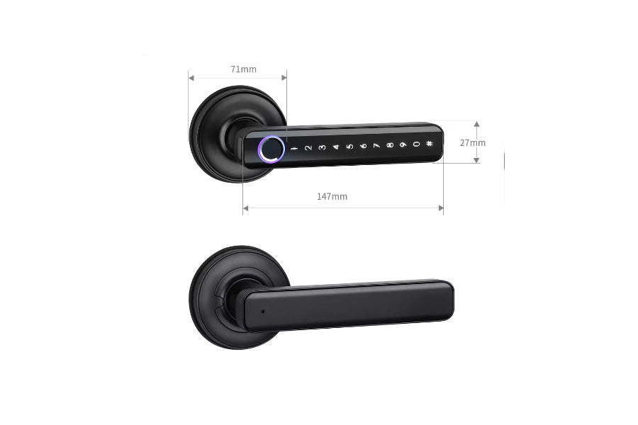 LUX H168 Lever Handle Bluetooth Smart Lock Automatic Deadbolt Hardware (Rechargeable Battery)