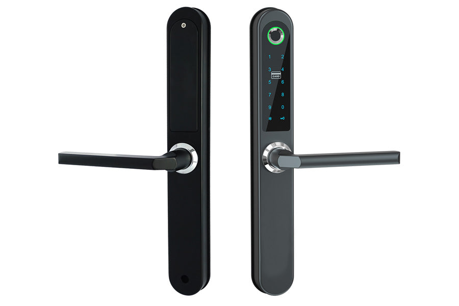 LUX LDS Lever Handle Bluetooth Smart Lock Automatic Deadbolt Hardware (Rechargeable Battery)