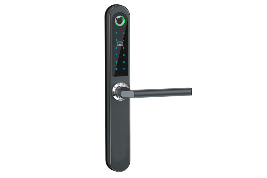 LUX LDS Lever Handle Bluetooth Smart Lock Automatic Deadbolt Hardware (Rechargeable Battery)