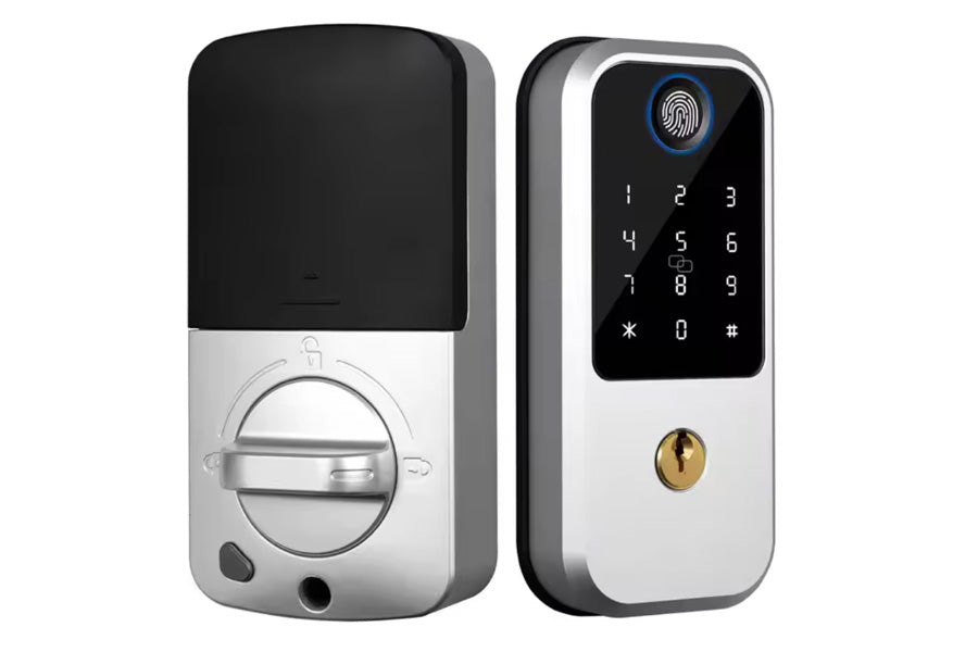 LUX S04 Lever Handle Bluetooth Smart Lock Automatic Deadbolt Hardware (Rechargeable Battery)