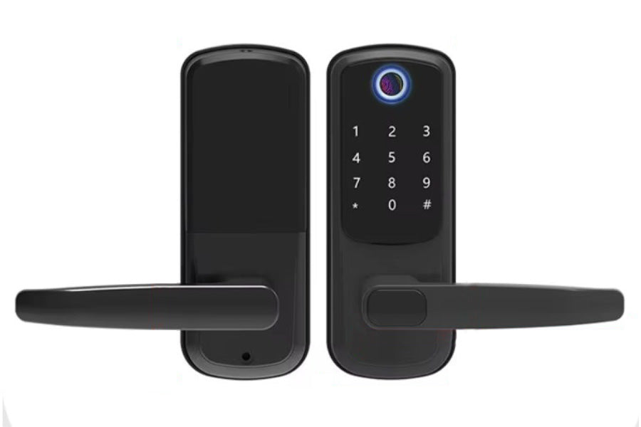 LUX S07 Lever Handle Smart Lock Automatic Deadbolt Hardware (Rechargeable Battery)