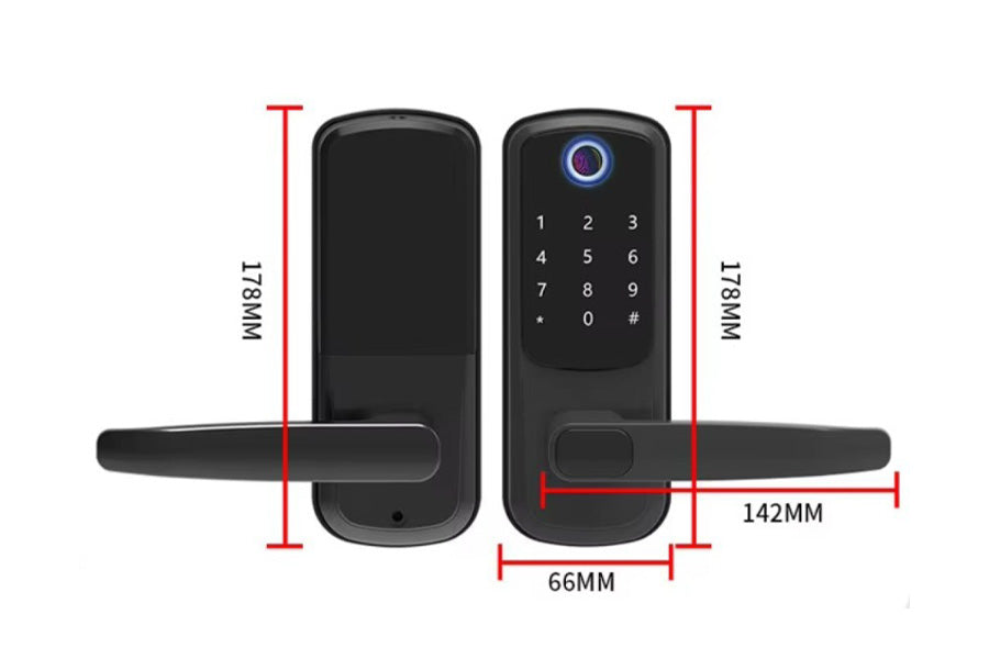 LUX S07 Lever Handle Smart Lock Automatic Deadbolt Hardware (Rechargeable Battery)