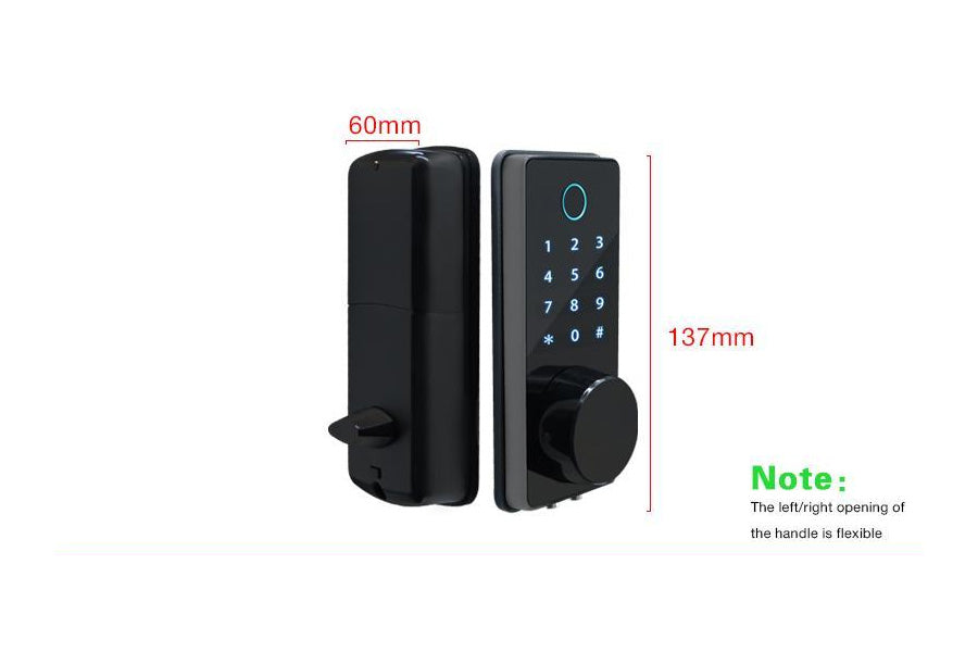 LUX S110BBL Bluetooth Tuya Smart Lock Automatic Deadbolt Hardware (Rechargeable Battery)