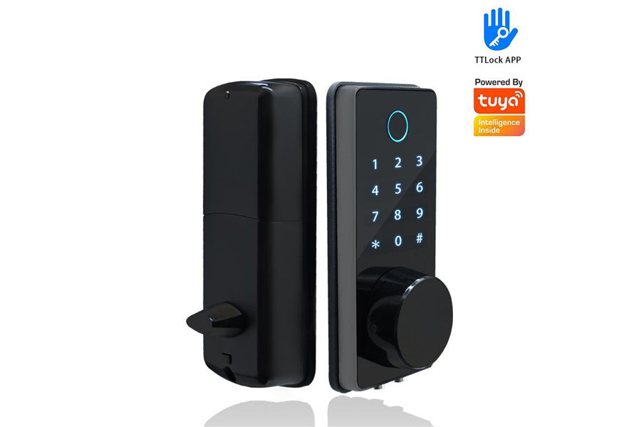 LUX S110BBL Bluetooth Tuya Smart Lock Automatic Deadbolt Hardware (Rechargeable Battery)