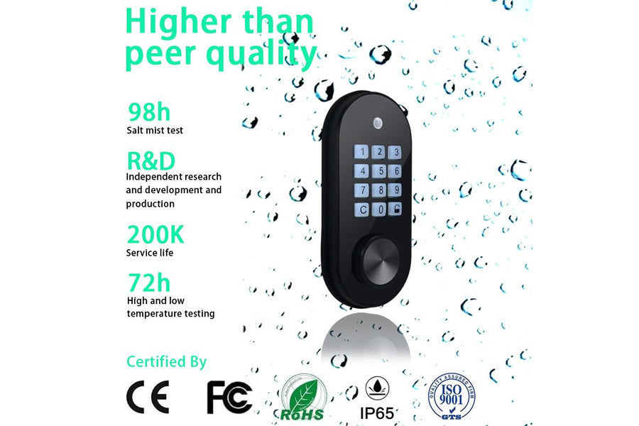 LUX S110DBL Bluetooth Tuya Smart Lock Automatic Deadbolt Hardware (Rechargeable Battery)