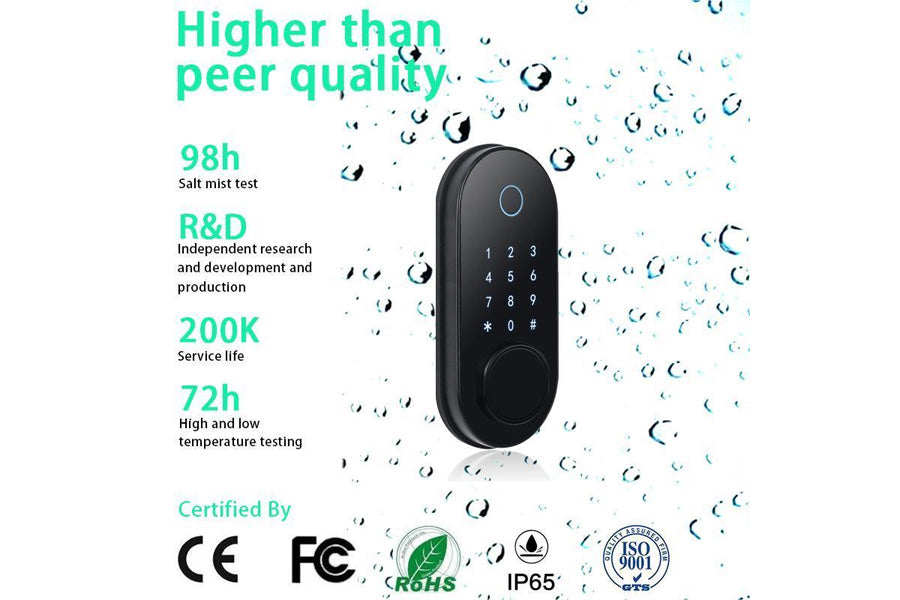 LUX S110DBL Bluetooth Tuya Smart Lock Automatic Deadbolt Hardware (Rechargeable Battery)