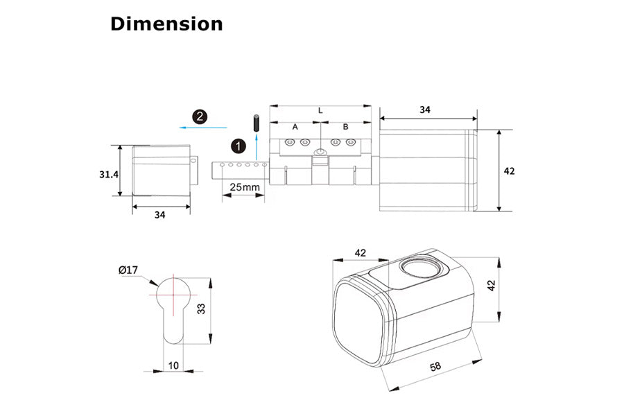 LUX S1 with Fingerprint Smart Lock Automatic Deadbolt Hardware (Rechargeable Battery)