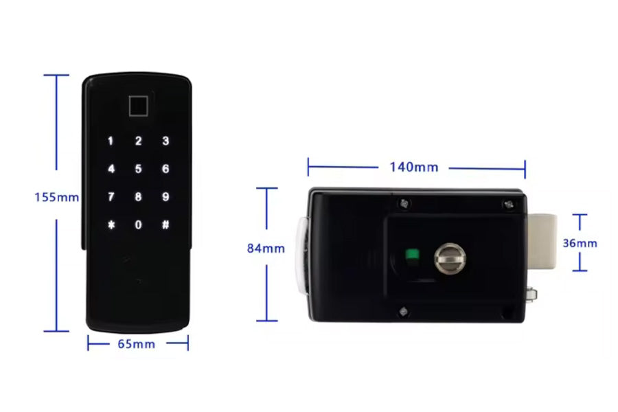 LUX S350 with Fingerprint Smart Lock Automatic Deadbolt Hardware (Rechargeable Battery)