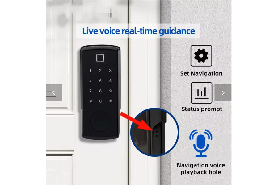 LUX S350 with Fingerprint Smart Lock Automatic Deadbolt Hardware (Rechargeable Battery)