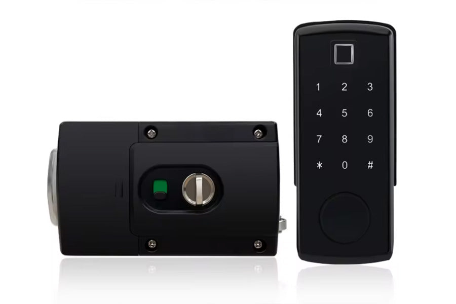 LUX S350 with Fingerprint Smart Lock Automatic Deadbolt Hardware (Rechargeable Battery)